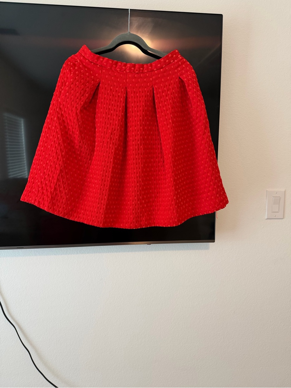 H&M Red Textured Circle Skirt